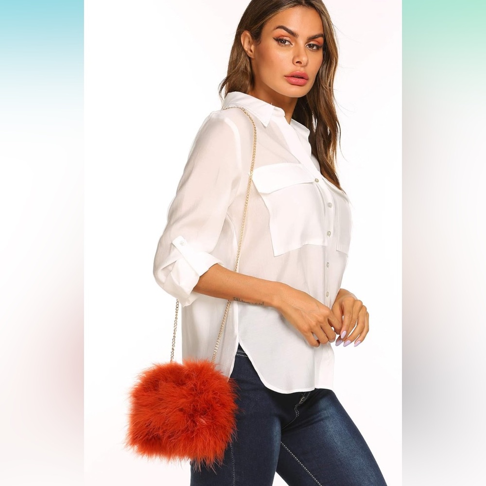 Maribou feather clutch and crossbody evening bag